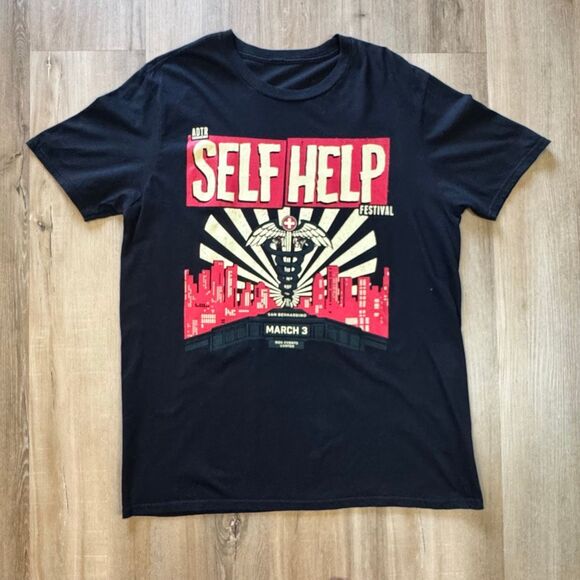 A Day To Remember 2018 VIP Self Help Festival Black Shirt Size L ADTR Papa Roach - Picture 1 of 5
